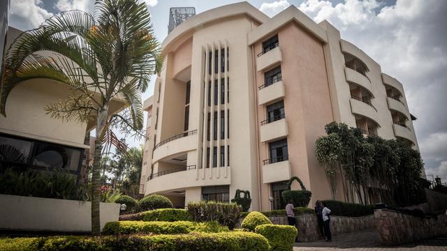 Vue générale de l'extérieur de Hope Hostel LTD qui se prépare à accueillir les migrants du Royaume-Uni à Kigali, Rwanda, le 19 mai 2022. [AFP - Simon WOHLFAHRT]