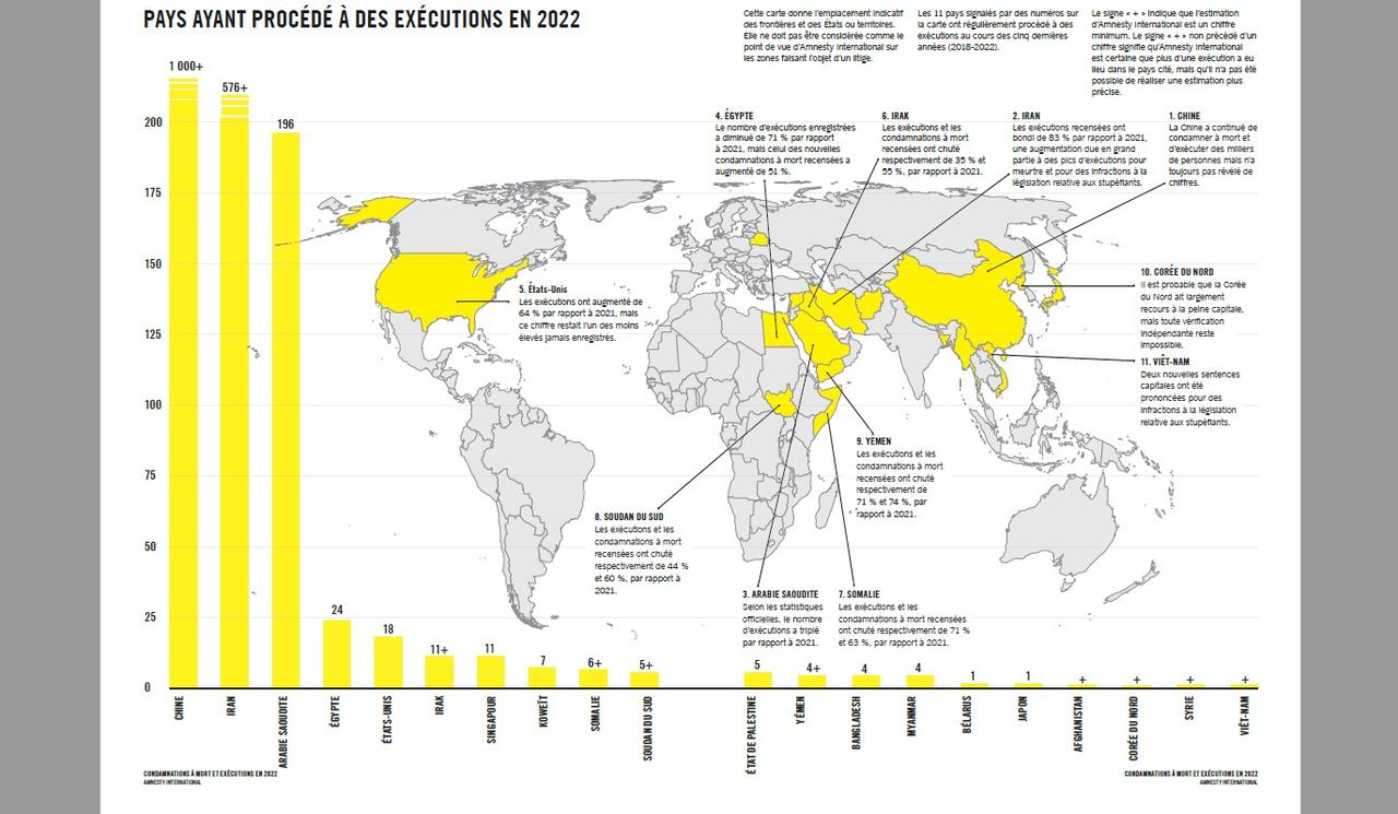 Faits et chiffres d'Amnesty International sur la peine de mort en 2022. [Amnesty International]