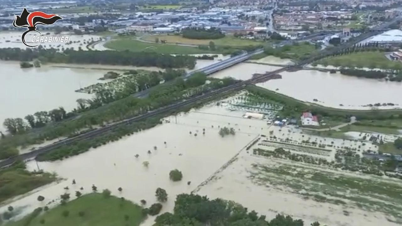 La région italienne d'Emilie-Romagne touchée par des inondations meurtrières. [Keystone/AP - Carabinieri]