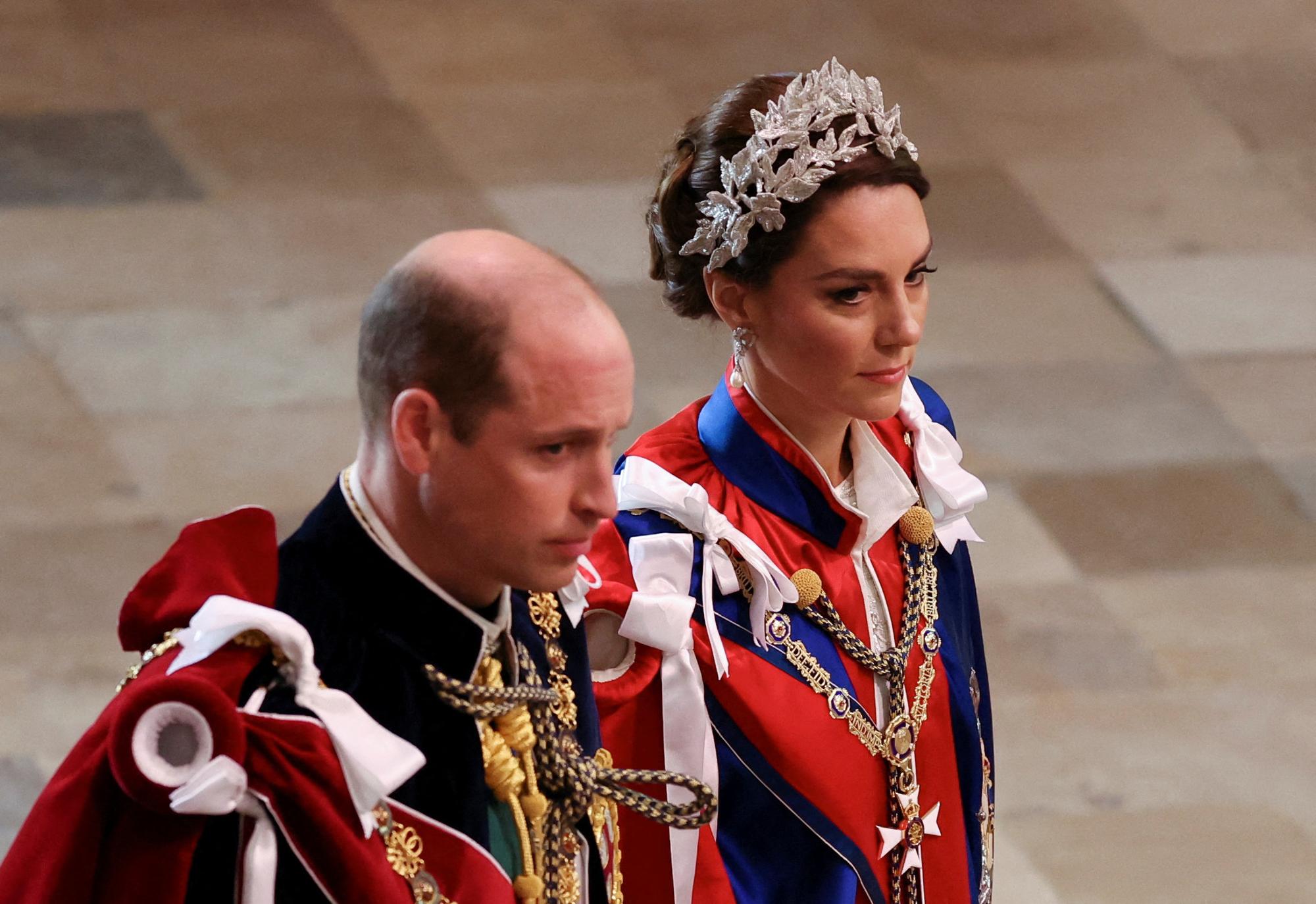 Le prince de Galles William et, son épouse, la princesse de Galles Kate. [AFP - PHIL NOBLE]