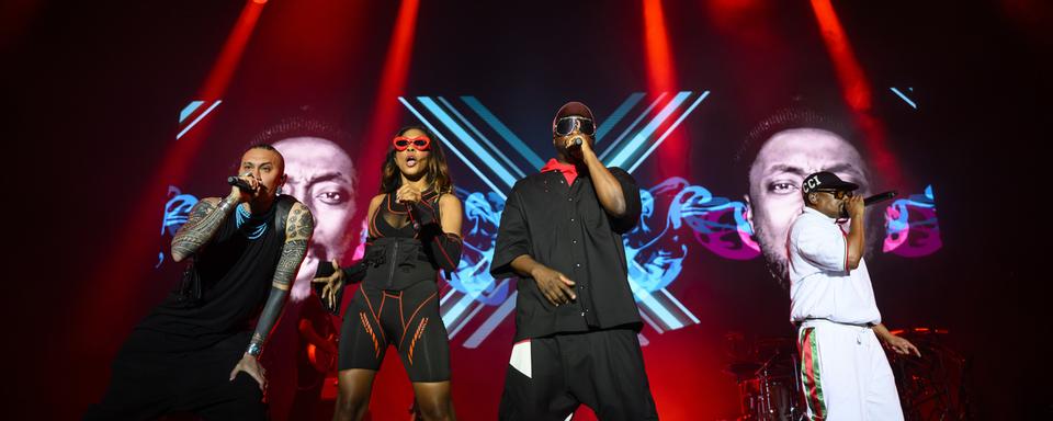 Les Américains de Black Eyed Peas sur la Grande scène. [Keystone - Laurent Gillieron]