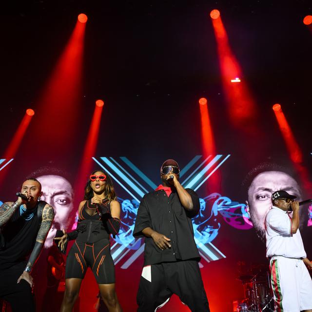 Les Américains de Black Eyed Peas sur la Grande scène. [Keystone - Laurent Gillieron]