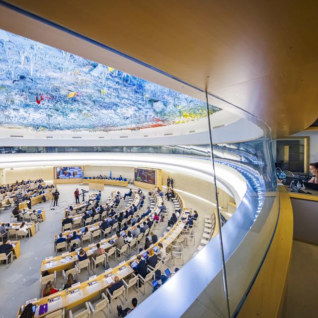 L'intérieur du Palais des Nations à Genève. [Keystone - Valentin Flauraud]