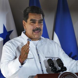 Le président du Venezuela, Nicolás Maduro, lors d'un discours le 22.10.2023. [AP Photo/Keystone - Marco Ugarte]