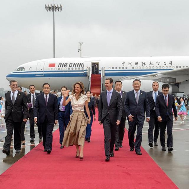Le président syrien Bachar al-Assad à son arrivée en Chine. [AFP - SANA]