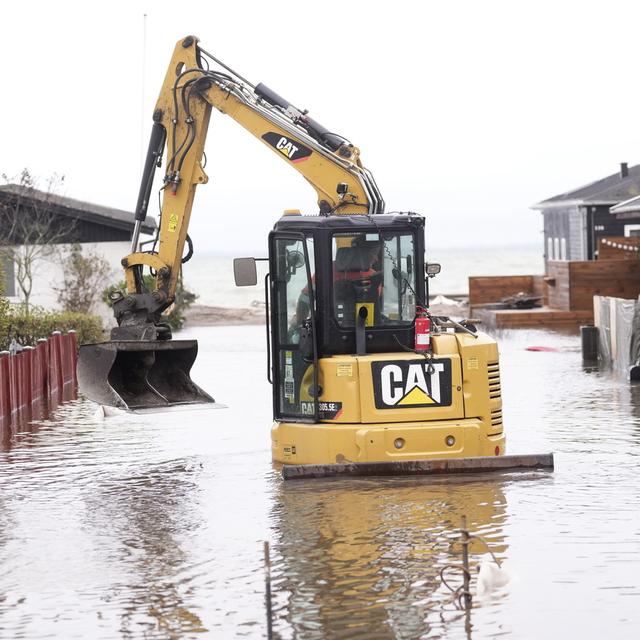 La tempête Babet a déclenché une forte montée des eaux dans des villes du sud du Danemark. [EPA - Claus Fisker]