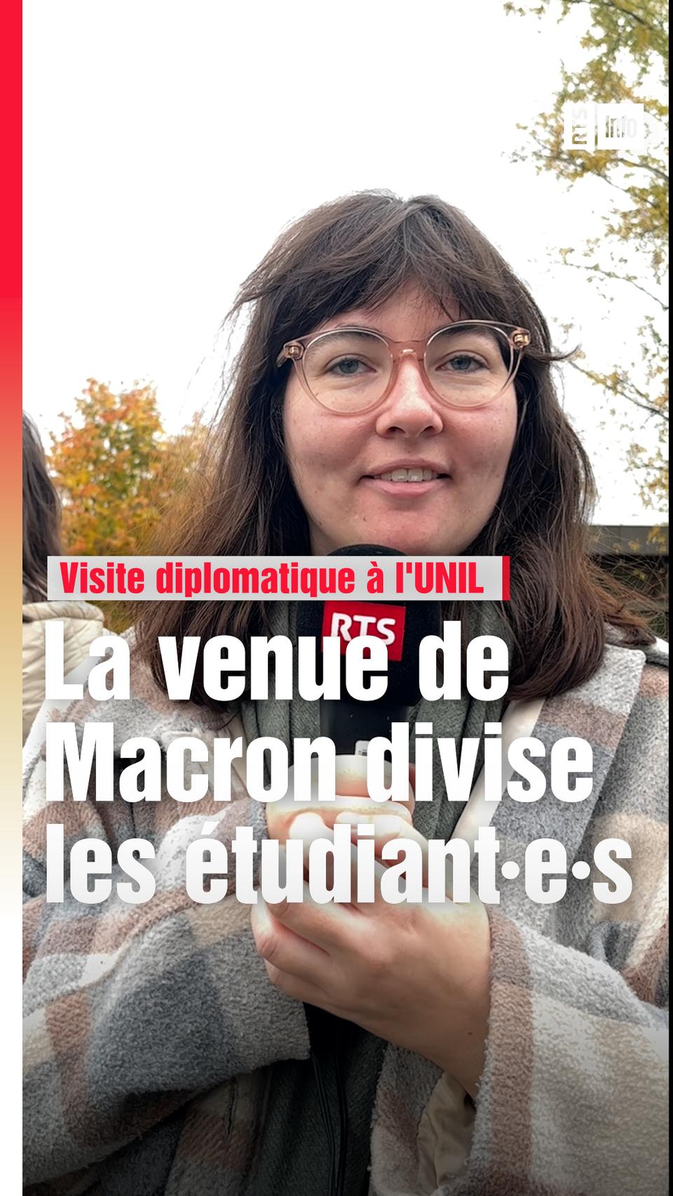 Les avis des étudiants de l'université de Lausanne alors qu'Emmanuel Macron visite le campus