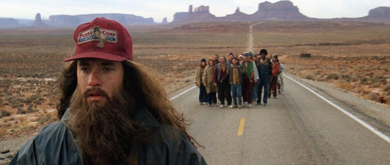 Tom Hanks à Monument Valley dans "Forrest Gump" en 1994. [AFP - Paramount Pictures]