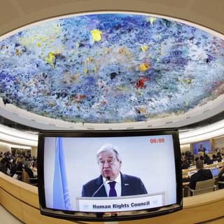 Session hors normes pour le Conseil des droits de l'Homme de l'ONU à Genève. [KEYSTONE - SALVATORE DI NOLFI]