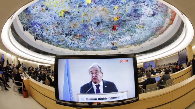 Session hors normes pour le Conseil des droits de l'Homme de l'ONU à Genève. [KEYSTONE - SALVATORE DI NOLFI]