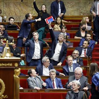 En France, les débats sur les retraites s'achèvent dans la confusion à l'Assemblée nationale. [AFP - LUDOVIC MARIN]