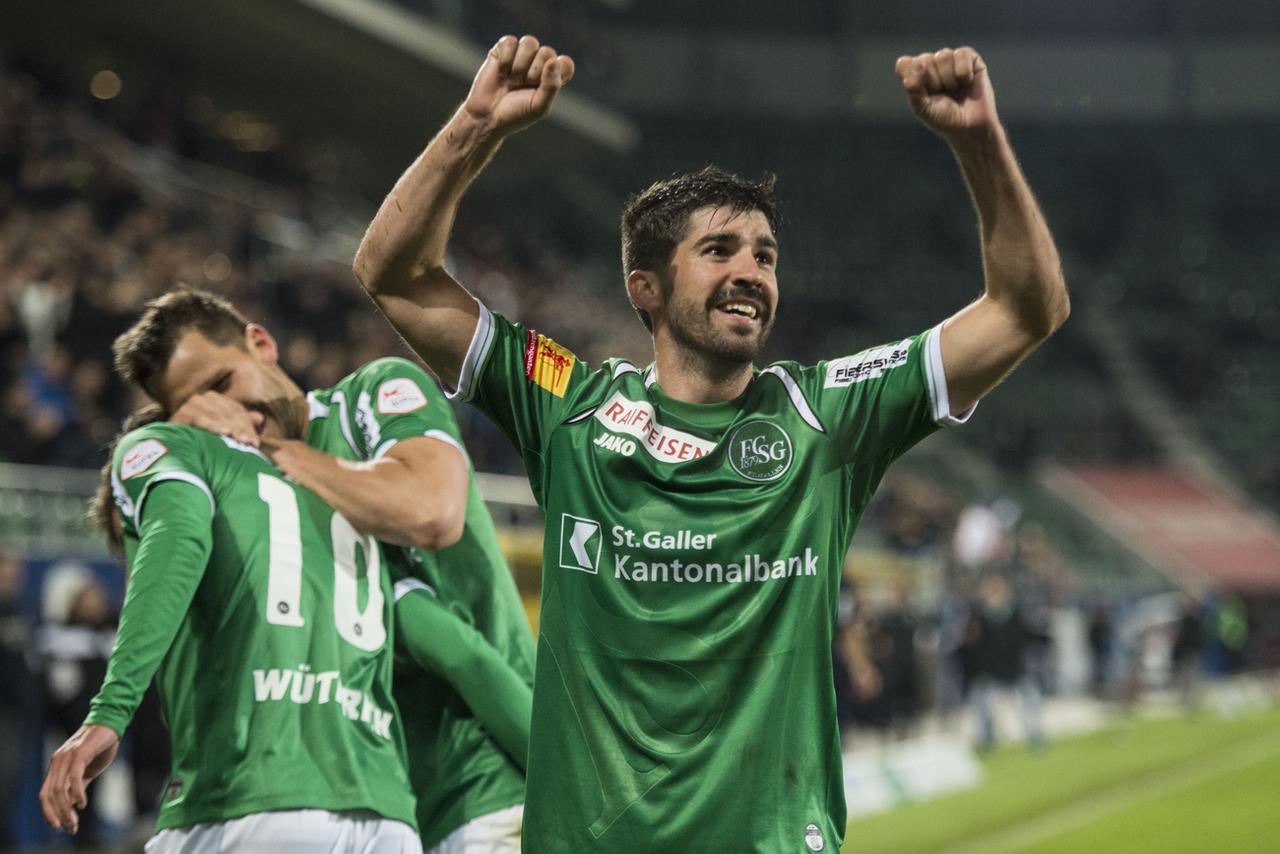 Matias Vitkieviez a aussi connu de beaux moments avec le FC Saint-Gall. [Keystone - Ennio Leanza]