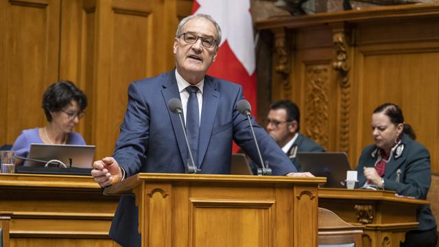 Guy Parmelin assure qu'il veut rester au Conseil fédéral. [KEYSTONE - ALESSANDRO DELLA VALLE]