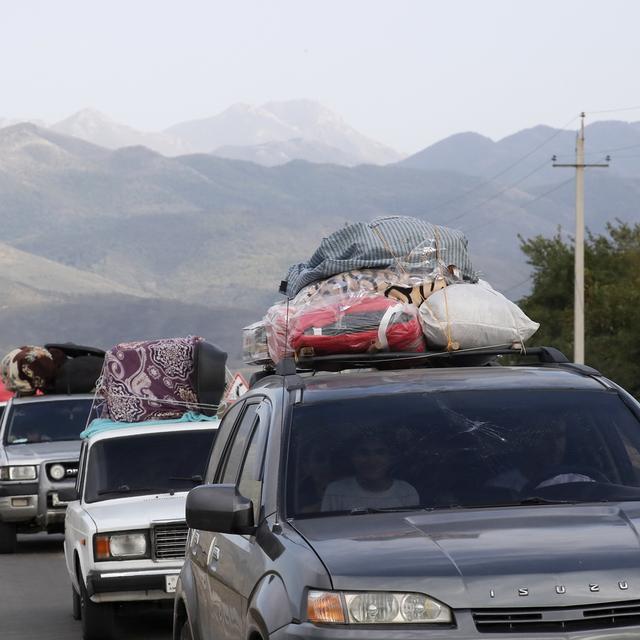Plus de 100'000 personnes ont quitté le territoire du Haut-Karabakh. [Keystone - EPA/Anatoly Maltsev]