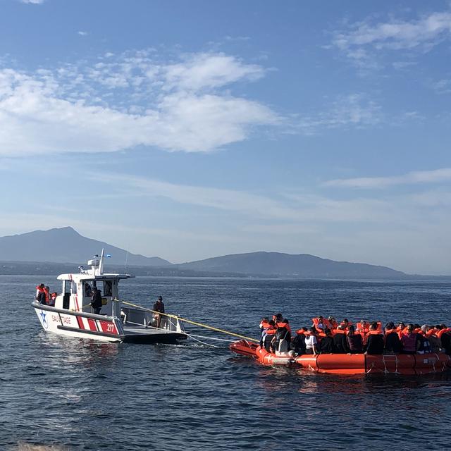 Un exercice franco-suisse de sécurité a été programmé mardi sur le lac Léman. [RTS - Anouk Pernet]
