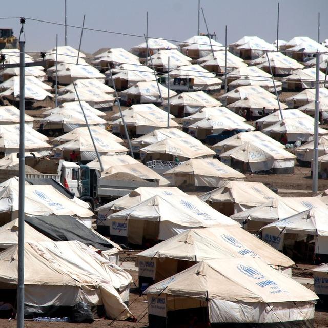 Un camp de réfugiés yézidis en Irak, le 18 août 2014. [Keystone - EPA/STR]