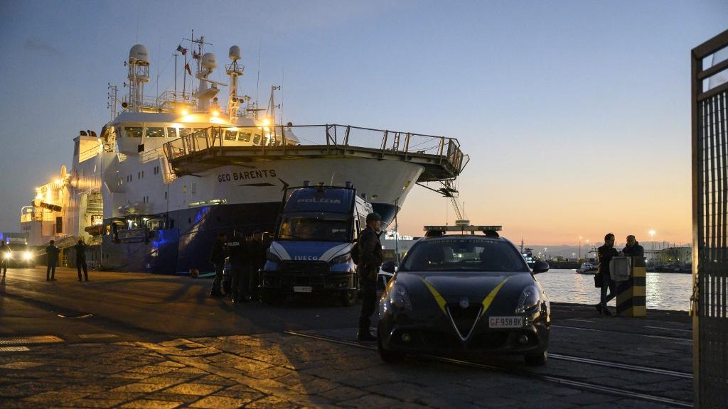 Un navire de sauvetage des migrants dans le port de Catane, en Sicile, en novembre 2022. [AFP - Valeria Ferraro]