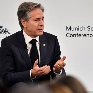 Antony Blinken lors de la Conférence sur la sécurité à Munich, le 18 février 2023. [Keystone - Anna Szilagyi]
