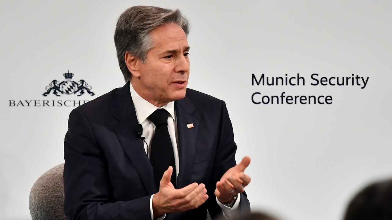 Antony Blinken lors de la Conférence sur la sécurité à Munich, le 18 février 2023. [Keystone - Anna Szilagyi]