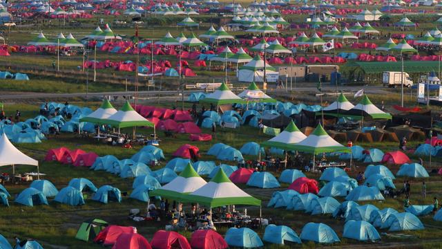 La grande fête mondiale des scouts déplacée vers Séoul en raison d'un typhon. [KEYSTONE - LEE HYUN-WOO]