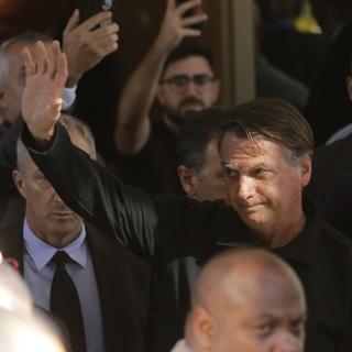Jair Bolsonaro lors de son retour au Brésil le 30 mars dernier. [Keystone - AP Photo/Gustavo Moreno]