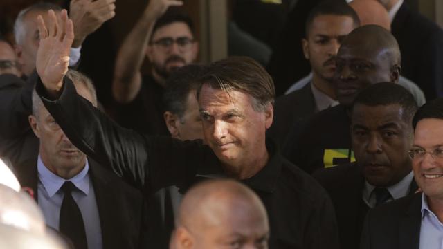 Jair Bolsonaro lors de son retour au Brésil le 30 mars dernier. [Keystone - AP Photo/Gustavo Moreno]