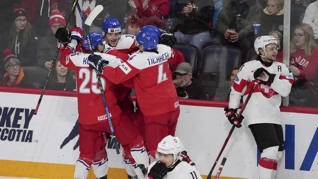 Les Suisses n'ont tout simplement pas fait le poids face aux Tchèques. [Darren Calabrese/The Canadian Press via AP]