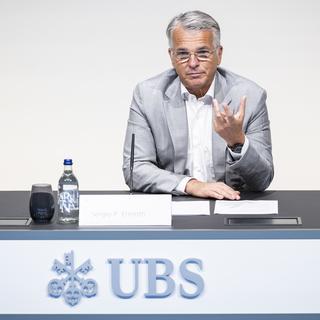 Le directeur général d'UBS, Sergio Ermotti, photographié ici en août 2023. [Keystone - Ennio Leanza]