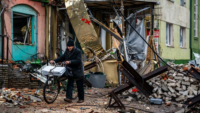 Bakhmout, ville du Donbass désertée par sa population. [AFP - DIMITAR DILKOFF]