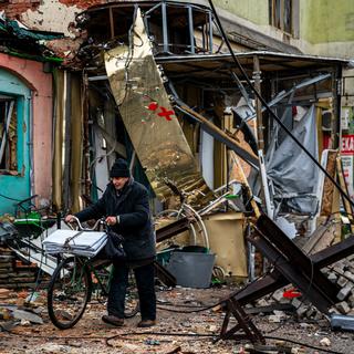 Bakhmout, ville du Donbass désertée par sa population. [AFP - DIMITAR DILKOFF]
