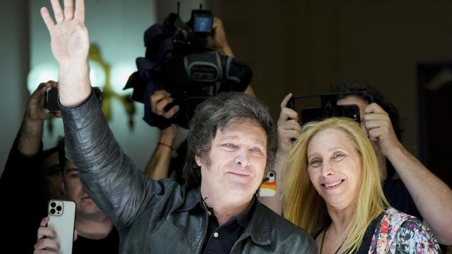 Le candidat d'opposition d'extrême-droite Javier Milei a remporté la présidentielle en Argentine. [Keystone - Natacha Pisarenko]