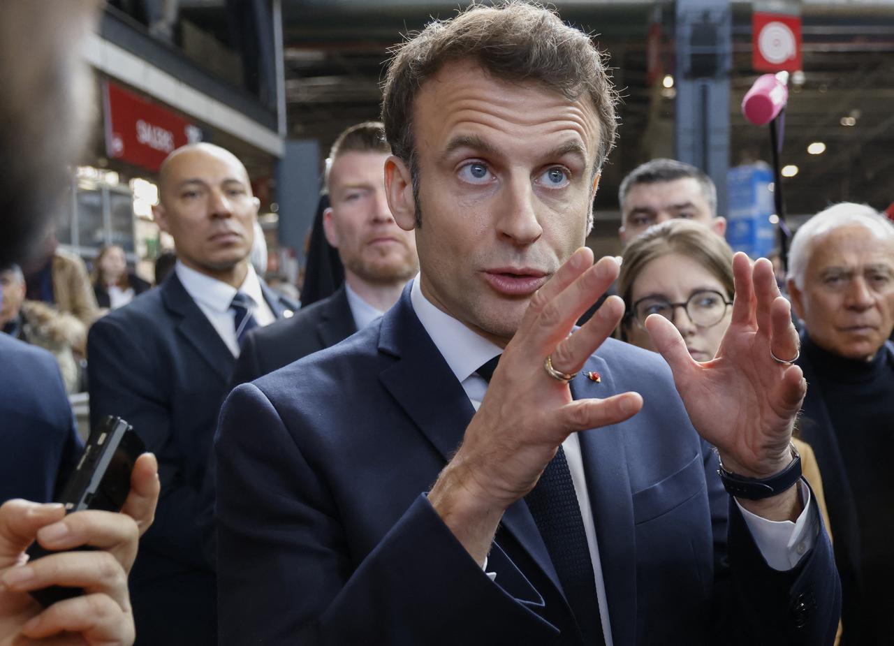 Le président français Emmanuel Macron, photographié ici au Salon de l'agriculture, le 25 février 2023 à Paris. [AFP - Ludovic Marin]