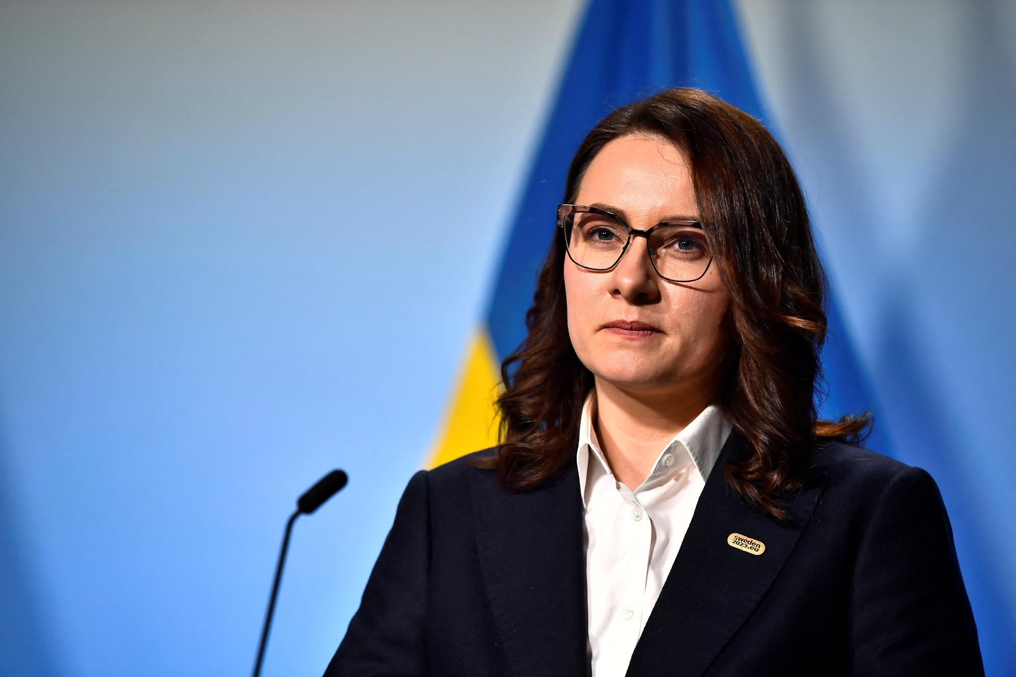 Ioulia Svyrydenko, vice-première ministre ukrainienne, ici lors d'une réunion à Stockholm. [reuters - Caisa Rasmussen]