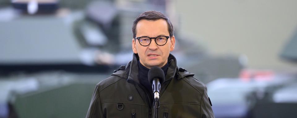 Le Premier ministre polonais Mateusz Morawiecki. [Keystone - EPA/Jakub Kaczmarczyk]