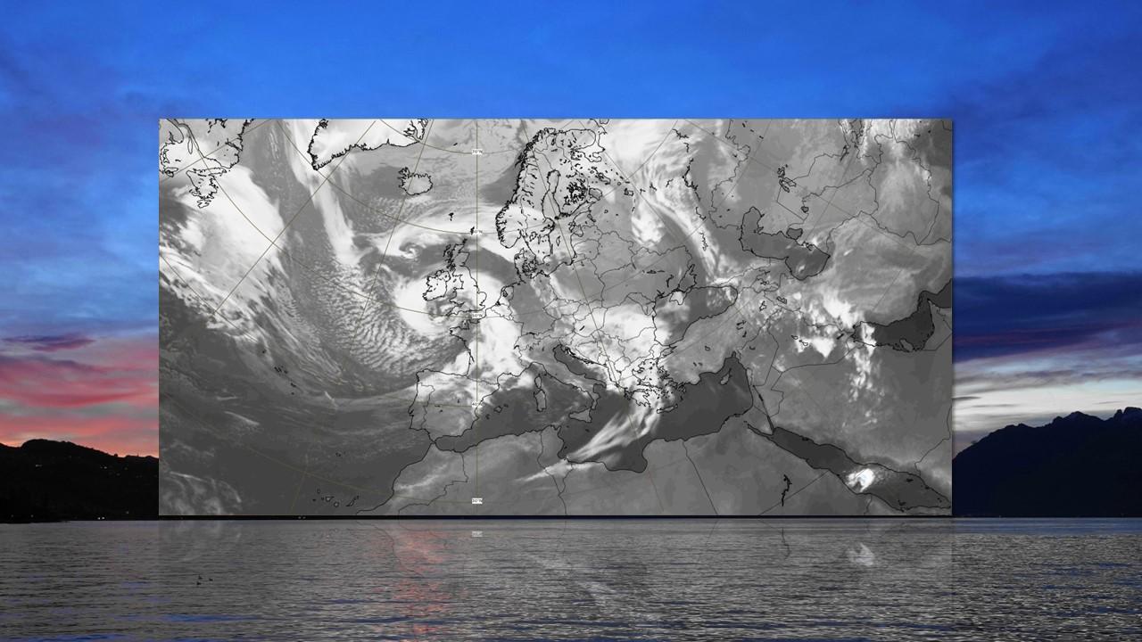 Image satellite infrarouge prévue par le modèle européen (ECMWF) pour la nuit du 1er au 2 novembre 2023. [ECMWF - Denise Amacher]