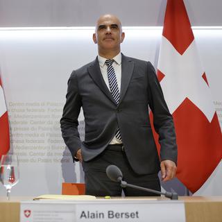 Le président de la Confédération Alain Berset annonce son retrait à la fin de la législature. [Keystone - Peter Klaunzer]