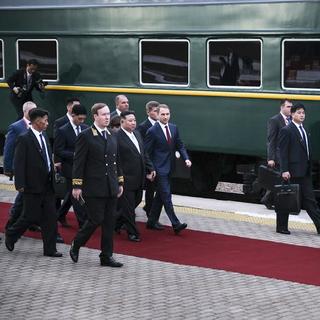 Kim Jong-Un est arrivé en Russie pour sa rencontre avec Vladimir Poutine. [Keystone - Russian Ministry of Natural Resources and Ecology telegram channel via AP]