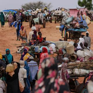 Des réfugiés soudanais à la frontière entre le Soudan et le Tchad à Adrés, au Tchad, le 4 août 2023. [Reuters - Zohra Bensemra]