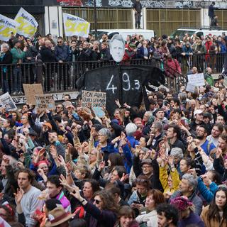 Mobilisation sociale en baisse en France avant l'avis du Conseil constitutionnel sur les retraites. [HANS LUCAS VIA AFP - MYRIAM TIRLER]