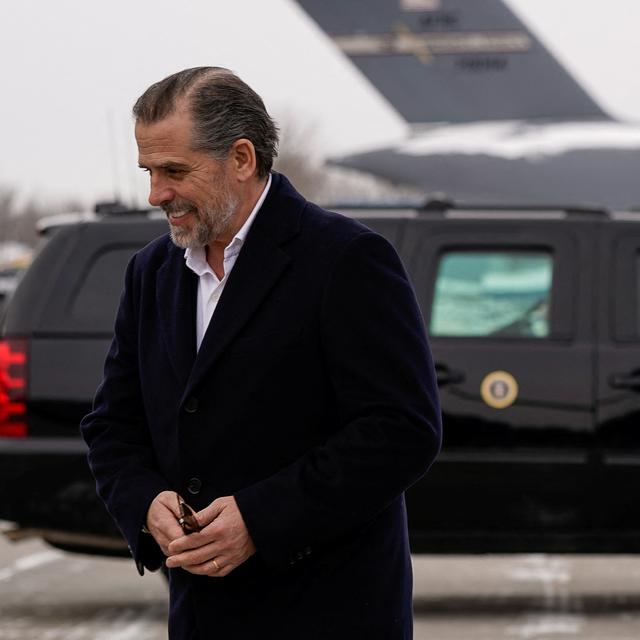 unter Biden walks to a vehicle after disembarking from Air Force One with his father, U.S. President Joe Biden, at Hancock Field Air National Guard Base in Syracuse, New York, U.S., February 4, 2023. REUTERS/Elizabeth Frantz [reuters - Elizabeth Frantz]