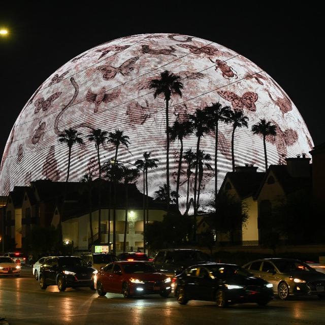 A Las Vegas, U2 inaugure "The Sphere", une immense salle de concert immersive. [ANADOLU AGENCY VIA AFP - TAYFUN COSKUN]