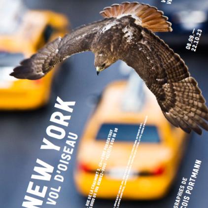 Affiche de l'exposition "New York à vol d'oiseau" de François Portmann. [Galerie du Sauvage]