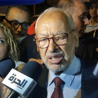 Rached Ghannouchi, chef du parti d'opposition Ennahdha, a été arrêté. [Hassene Dridi]