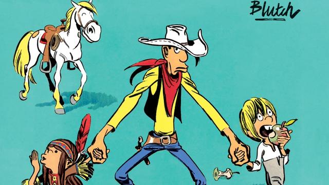 La couverture de l'album "Les indomptés" de Blutch, sorti dans la série "Lucky Luke (vu par)". [Dargaud]