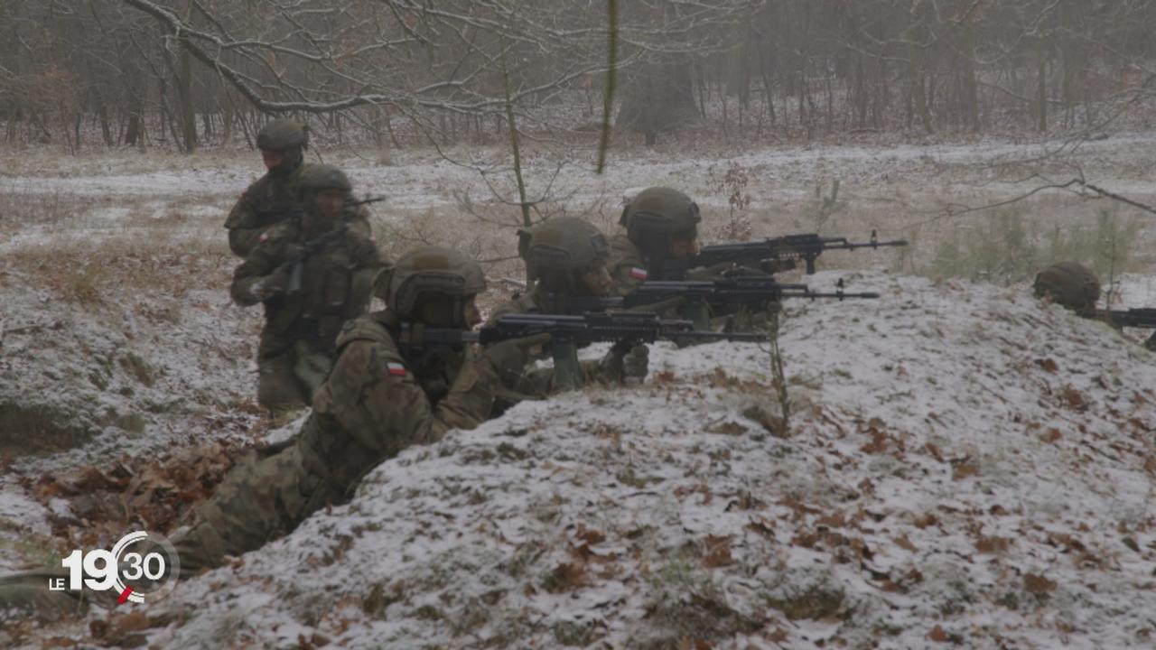 Des soldats polonais s'entraînent près de Szczecin en février 2023. [RTS - DR]
