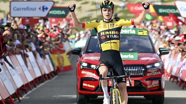 Sepp Kuss savoure sa victoire lors de la 6e étape de la Vuelta. [José Jordan]