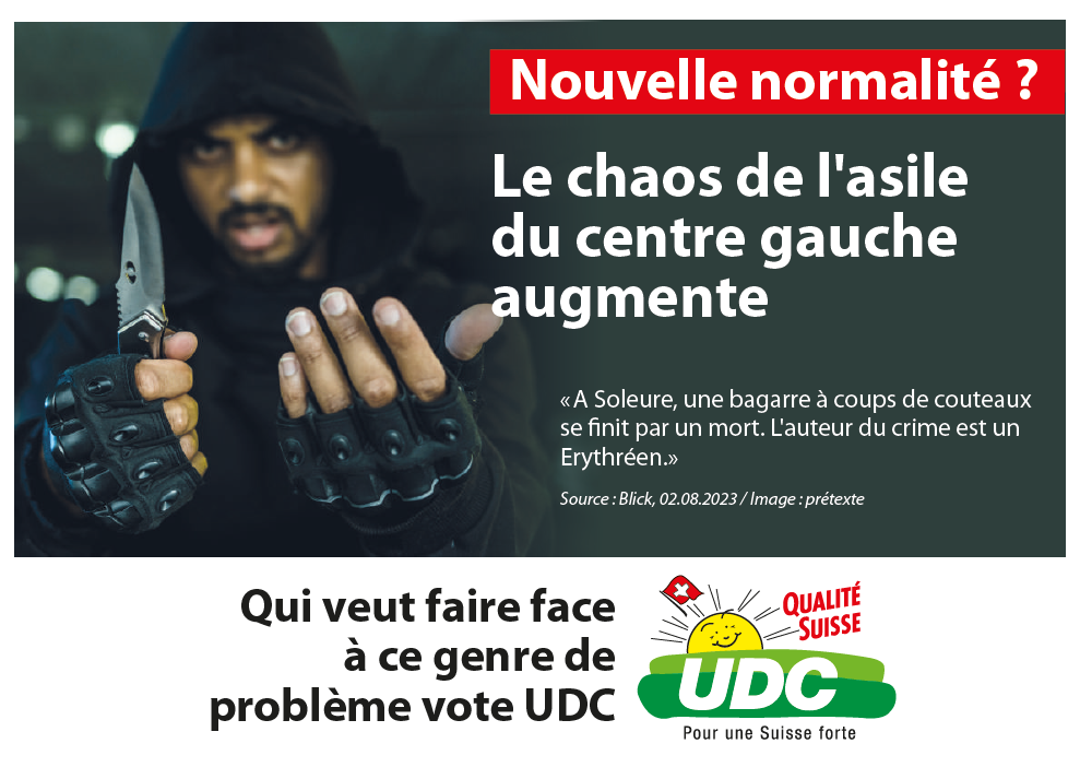 L'un des visuels de l'UDC pour la campagne "Nouvelle normalité".