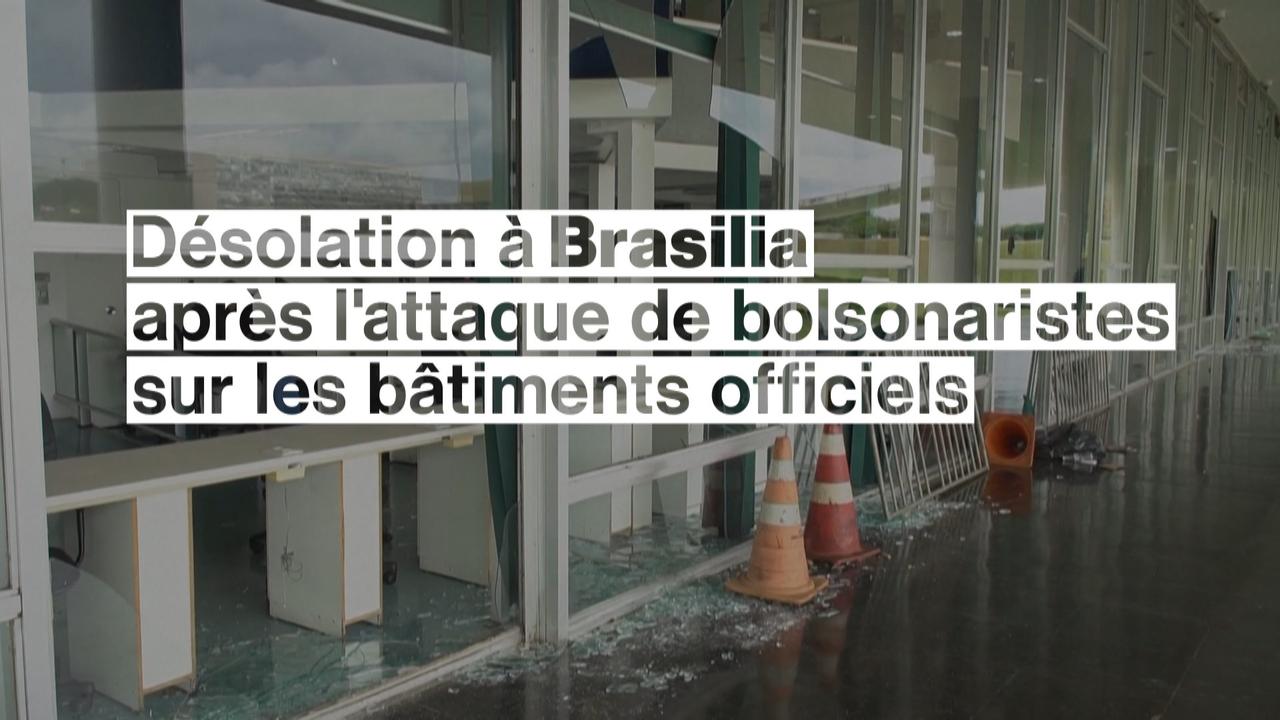 Scènes de désolation après l'attaque des bâtiments fédéraux à Brasilia