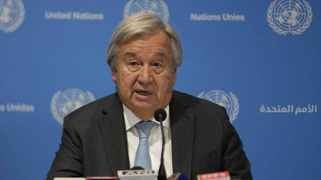 Le secrétaire général de l'ONU Antonio Guterres. [Keystone - AP Photo/Channi Anand]