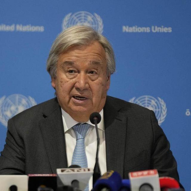 Le secrétaire général de l'ONU Antonio Guterres. [Keystone - AP Photo/Channi Anand]